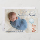 Baby Boy Birth Ankündigung (Vorne/Hinten)