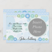 Baby Boy Birth Ankündigung (Vorne/Hinten)