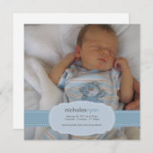 Baby Boy Birth Ankündigung (Vorne/Hinten)