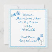 Baby Boy Birth Ankündigung (Rückseite)