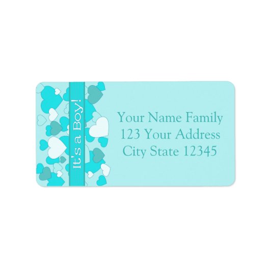 Baby Boy Birth Ankündigung Adressaufkleber (Vorne)