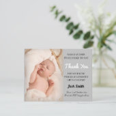 Baby Boy Birth Ankündigung Dankeschön Karte (Stehend Vorderseite)