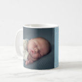 Baby Boy Birth Announcement Blue Vielen Dank Kaffeetasse (Vorderseite Links)