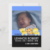 Baby Boy Birth Announcement Foto Cards Ankündigung (Vorderseite)