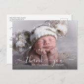 Baby Boy Birth Announcement Foto Postcard Ankündigungspostkarte (Vorne/Hinten)