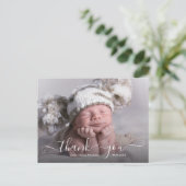 Baby Boy Birth Announcement Foto Postcard Ankündigungspostkarte (Stehend Vorderseite)