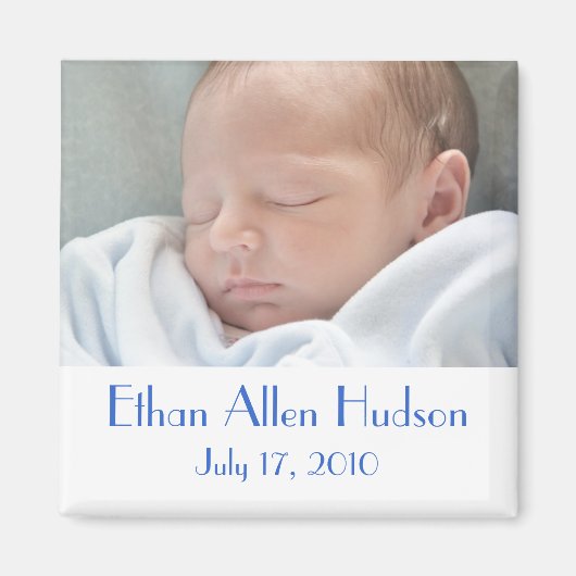 Baby Boy Birth Announcement Magnete Magnet (Vorne)