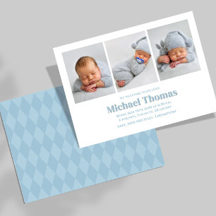 Baby Boy Birth Foto Collage Blue Custom