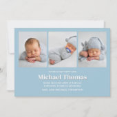 Baby Boy Birth Foto Collage Custom Blue (Vorderseite)