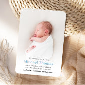 Baby Boy Birth Foto Custom Blue