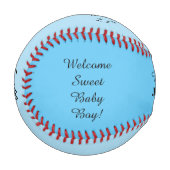 Baby Boy Birth Stats Yellow Ducky Sky Blue Baseball (Vorderseite Links)