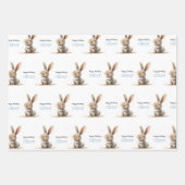 Baby Boy Birthday Cute Rabbit Geschenkpapier Set (Vorderseite)