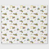 Baby Boy Birthday Party Construction Dump Truck Geschenkpapier (Flach)