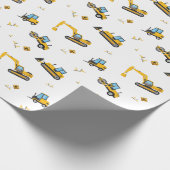 Baby Boy Birthday Party Construction Dump Truck Geschenkpapier (Ecke)