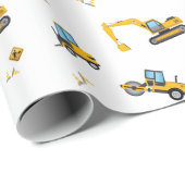 Baby Boy Birthday Party Construction Dump Truck Geschenkpapier (Rolleneckpunkt)