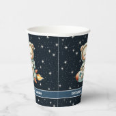 Baby Boy Birthday Teddy Bear Astronaut Party Pappbecher (Rechts)