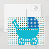 Baby BOY BLAUE Carriage Design Angesagte Geschenke Postkarte (Vorne/Hinten)
