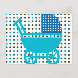 Baby BOY BLAUE Carriage Design Angesagte Geschenke Postkarte