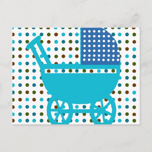 Baby BOY BLAUE Carriage Design Angesagte Geschenke Postkarte (Vorderseite)