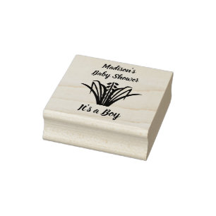 Baby Boy Blauglocken Blumen Frühling Baby Shower Gummistempel