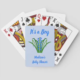 Baby Boy Blauglocken Blumen Frühling Benutzerdefin Spielkarten