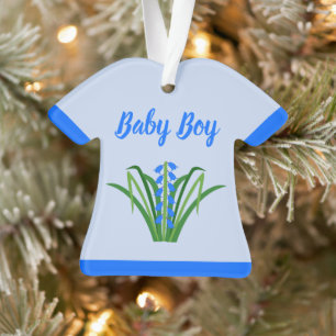 Baby Boy Blauglocken Blumen Frühling Erstes Weihna Ornament
