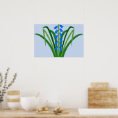 Baby Boy Blauglocken Blumen Frühling Poster (Küche)