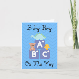 Baby Boy blockiert Glückwunsch Grußkarte Karte