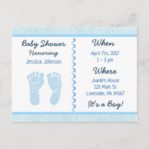 Baby Boy Blue Baby Dusche Einladung