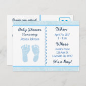 Baby Boy Blue Baby Dusche Einladung (Vorne/Hinten)