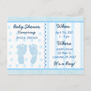 Baby Boy Blue Baby Dusche Einladung