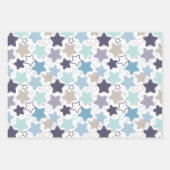 Baby Boy Blue Baby Duschgeschenk Wrap Neues Baby Geschenkpapier Set (Vorderseite 3)