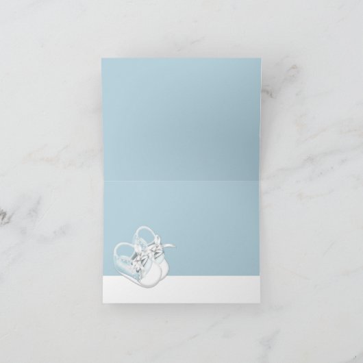 Baby Boy Blue Baby Schuhe Danke Karten (Innenseite)