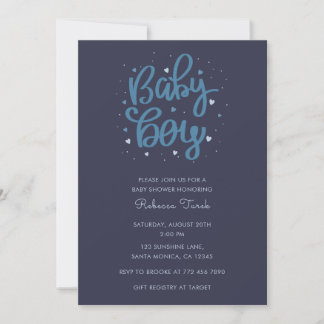 Baby Boy Blue Baby Shower  Einladung