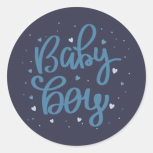 Baby Boy Blue Baby Shower  Runder Aufkleber