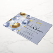 Baby Boy Blue Balloons Babydusche Folieneinladung (Gedreht)