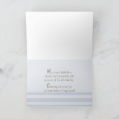 Baby Boy Blue Baptisc Teddy Bear Karte (Innenseite)