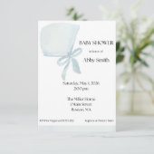 Baby Boy Blue Bonnet Einladung (Stehend Vorderseite)