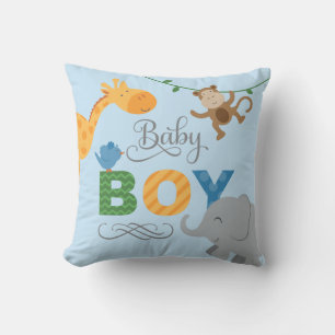 Baby Boy Blue Dschungeltiere Kinderzimmer Kissen