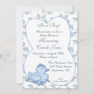 Baby Boy Blue Duck Duckdusche Einladung