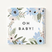 Baby Boy Blue Floral Baby Showbook Notizblock (Rückseite)
