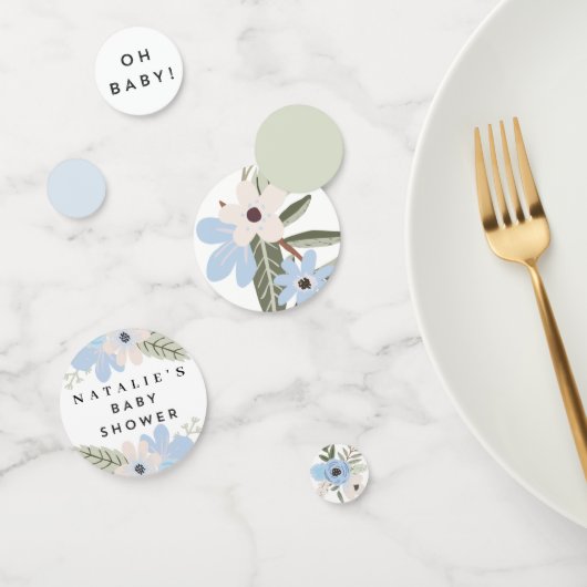 Baby Boy Blue Floral Baby Showtisch Confetti Konfetti (Gruppe)