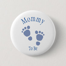Baby Boy Blue Footprint Baby Showknopf