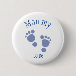 Baby Boy Blue Footprint Baby Showknopf Button