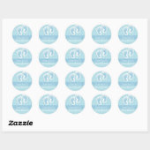 Baby Boy Blue Footprint Polka Dot Shower Stickers (Blatt)