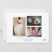 Baby Boy Blue Foto Begrüßung der Geburt Einladung (Rückseite)