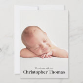 Baby Boy Blue Foto Geburtserklärung Ankündigung (Vorderseite)