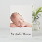 Baby Boy Blue Foto Geburtserklärung Ankündigung (Stehend Vorderseite)