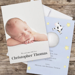 Baby Boy Blue Foto Geburtserklärung Ankündigung