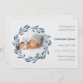 Baby Boy Blue Foto Geburtserklärung Ankündigung (Vorne/Hinten)